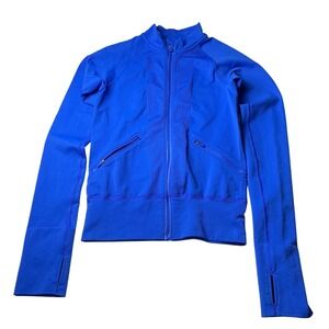 Lululemon Define Jacket Blue Ribbed Thumbhole Zip Athletic Activewear